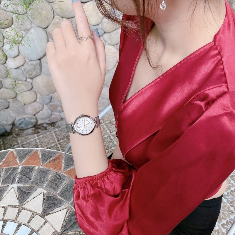 Đồng hồ nữ Julius Star Hàn Quốc JS-028 mặt kính Sapphire dây thép (Chọn màu)