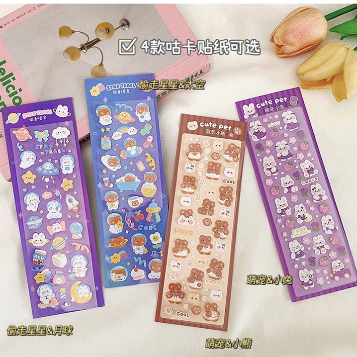 Sticker cute hoạt hình, hình dán cute trang trí sổ nhiều mẫu dễ thương không thấm nước DIY