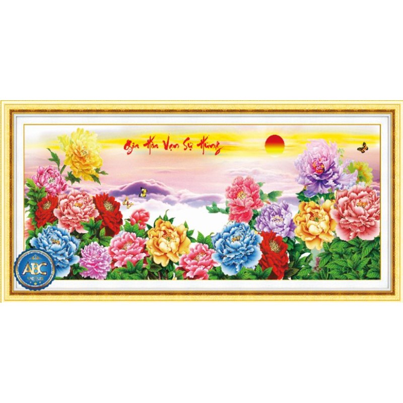 TRANH ĐÍNH ĐÁ HOA MẪU ĐƠN VS313 (120X56)