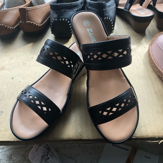 Dép xuồng 5p Zanotti cắt laze - Đen