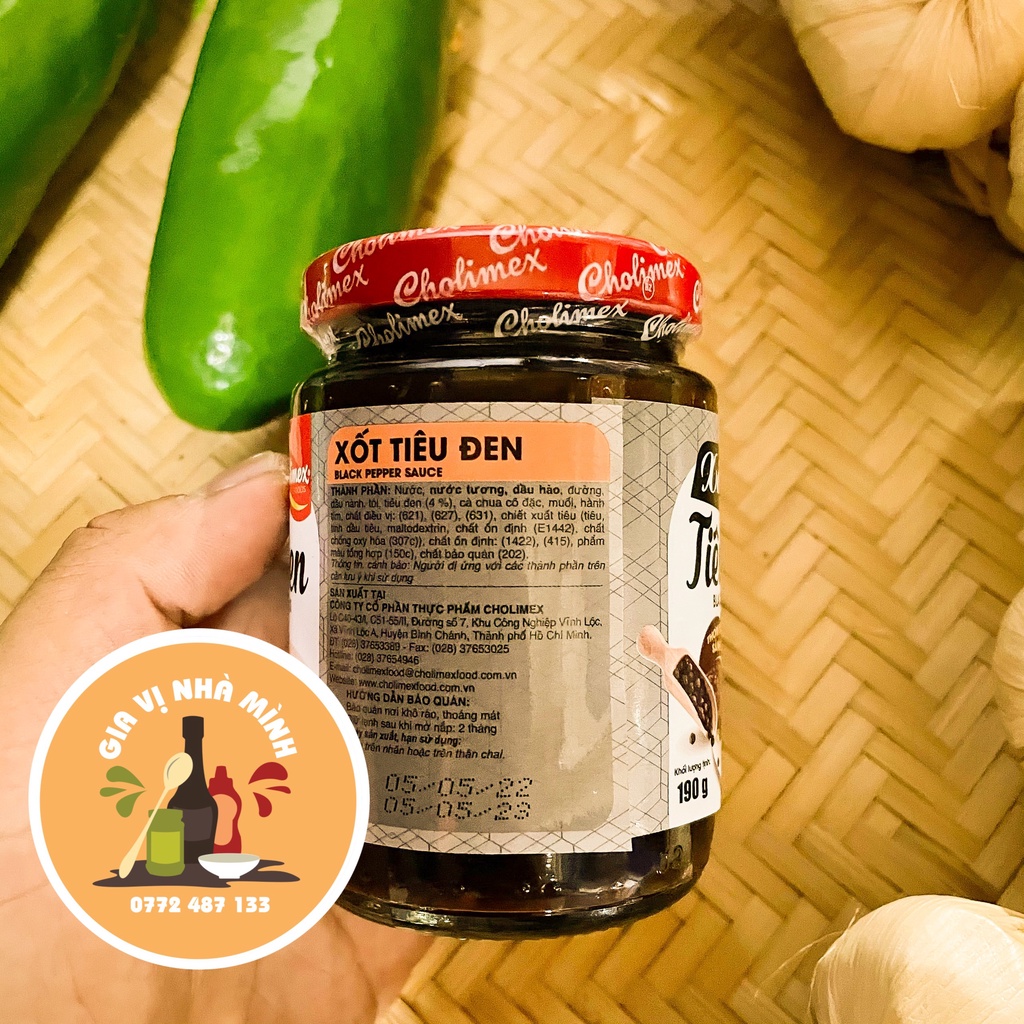 SỐT TIÊU ĐEN CHOLIMEX - HỦ 190G
