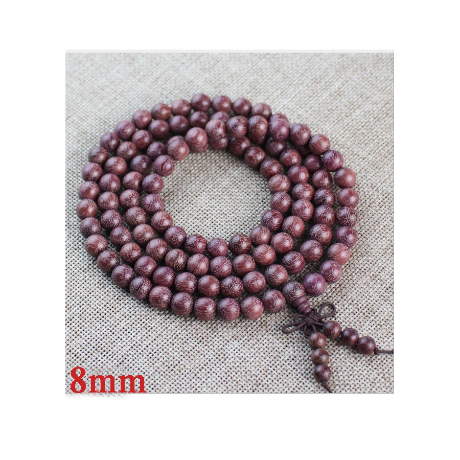 Vòng tay nam nữ 108 hạt 6-8 ly gỗ hồng VG15