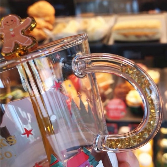 Starbucks 2020 mới giáng sinh Aurora cup sáng bóng Gingerbread người que trộn ly cà phê
