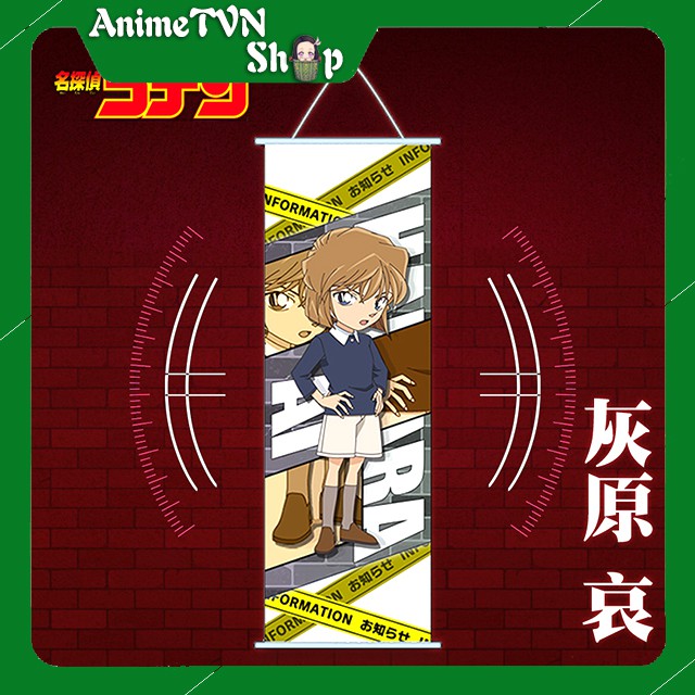 Poster vải lụa tranh lụa treo tường hình Anime Manga - Thám tử lừng danh Conan Size 30x70cm
