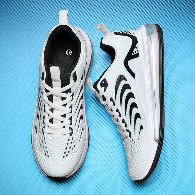 Giày Thể Thao Nam MENDO - Giày Sneaker Màu Trắng - Xanh Than, Giày Thể Thao Họa Tiết Dấu Phẩy Đơn Giản  - G5366