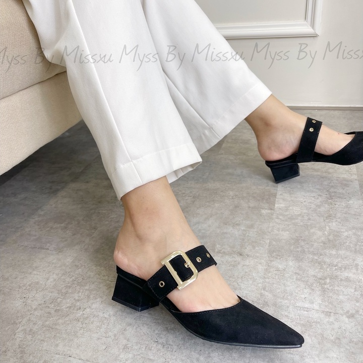 Giày sục nữ mũi nhọn cài khoen 5 cm thời trang MYSS - SU130