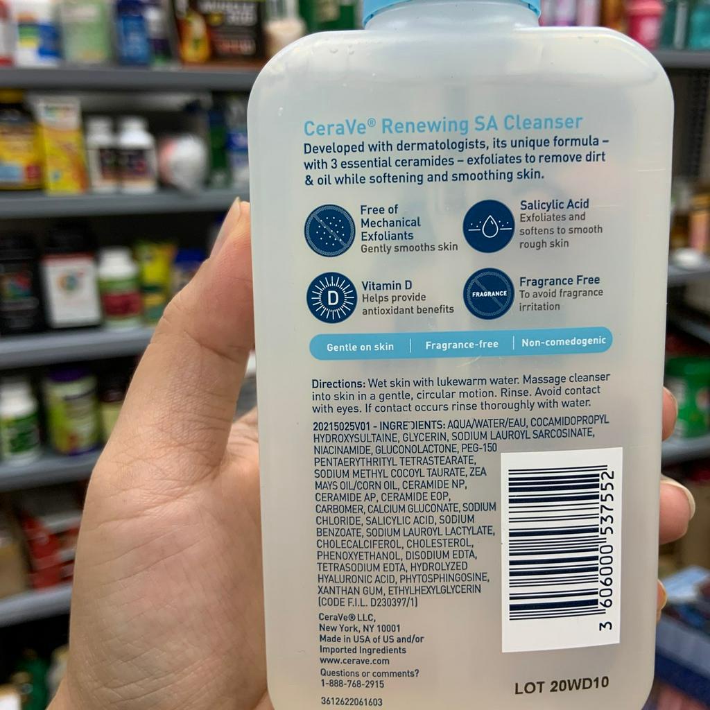 Sữa rửa mặt dành cho da thường Cerave Renewing SA Cleanser - EDS Hàng Mỹ