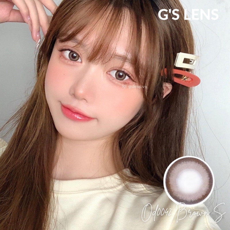 Lens Mắt Kính Áp Tròng Tự Nhiên Giãn Nhẹ Size S 14.2mm Có 0 Đến 6 Độ Cận OD0042 Brown G'S LENS