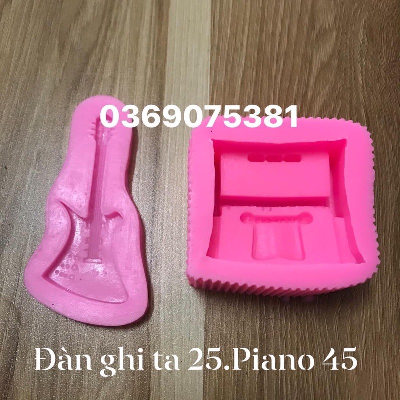 Khuôn silicon đàn ghi ta/đàn piano đổ rau câu