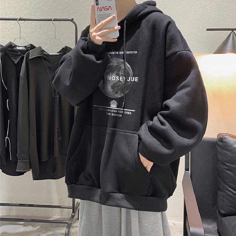 Áo khoác nỉ hoodie unisex dài tay nam nữ cao cấp, áo nỉ bông sweater có mũ màu xám, đen, xanh