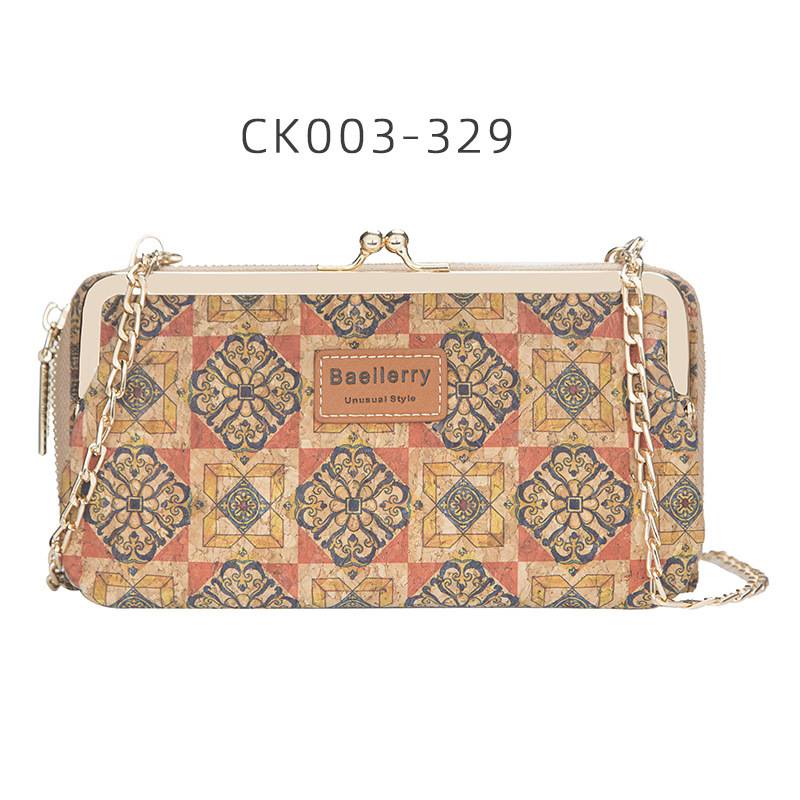 Baellerry Ladies Messenger Bag Retro Gỗ Mẫu Đa chức năng Túi đeo vai Nữ Mini In Zipper Wallet Nữ