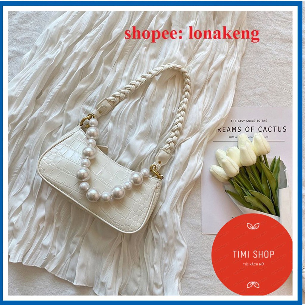 TÚI KẸP NÁCH DÂY NGỌC MẪU MỚI SIZE 20 - TÚI NỮ CÓ KÈM DÂY ĐEO CHÉO