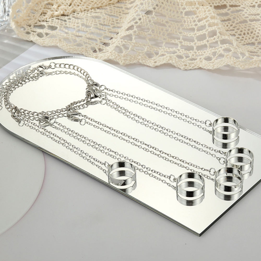 Bộ Nhẫn Đeo Tay Mạ Bạc Đính Đá Thời Trang Cho Nữ