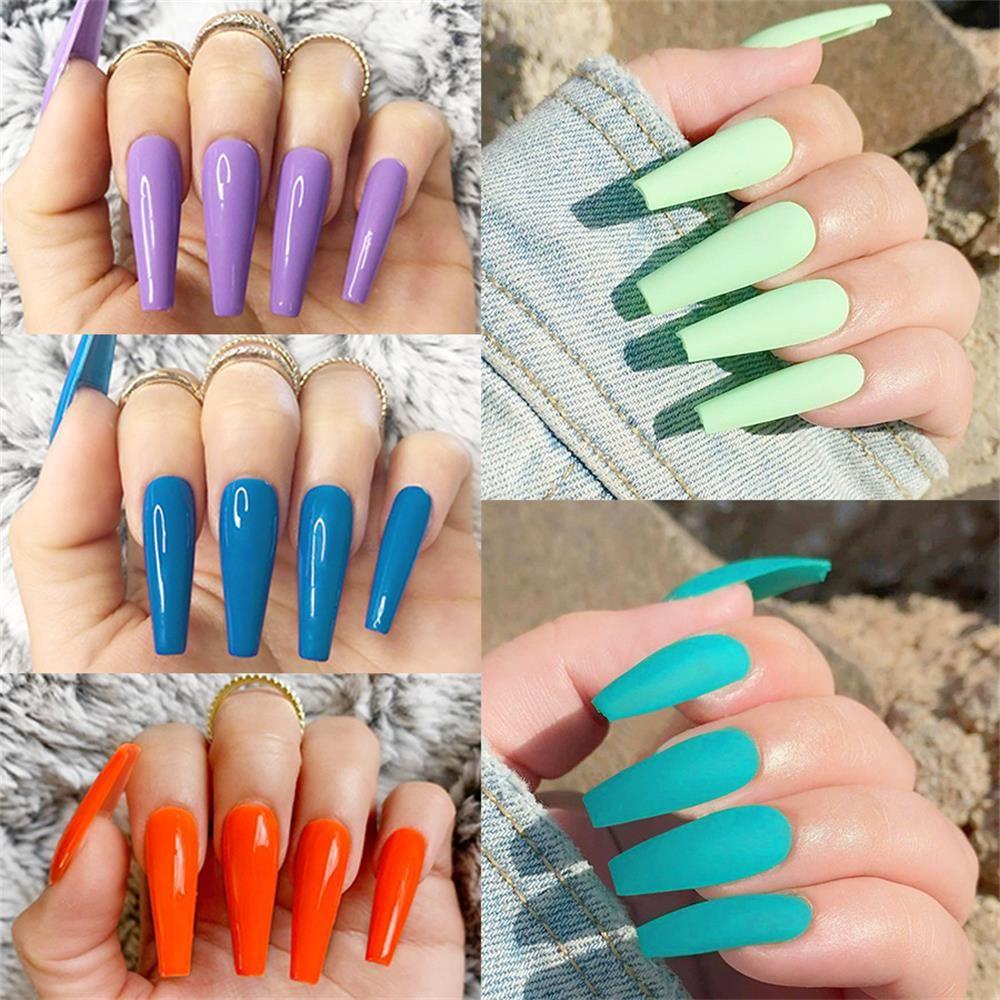 Bộ 24 Móng Tay Giả Acrylic Che Phủ Toàn Diện Chất Lượng Cao