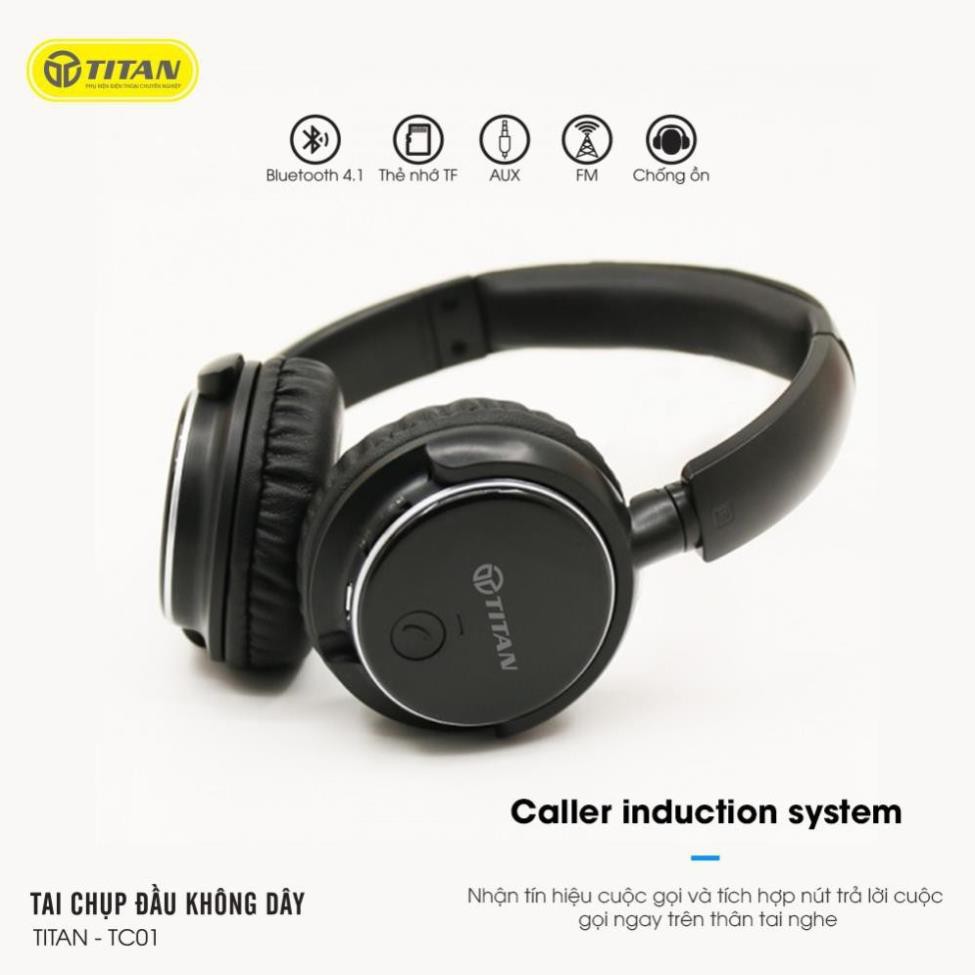 Tai Nghe Bluetooth Chụp đầu Titan TC01 Tai nghe không dây, hỗ trợ thẻ nhớ, FM, Chống ồn, hàng chất lượng cao