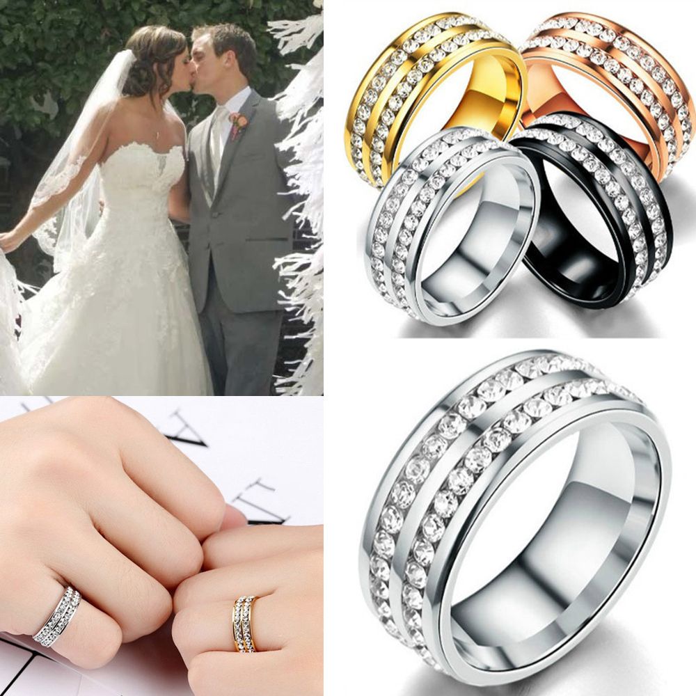 Ghim Cài Áo Bằng Thép Không Gỉ OKDEALS Mới|Nhẫn Cặp Đính Đá Zircon Đơn Giản Phong Cách Âu Mỹ Thời Trang