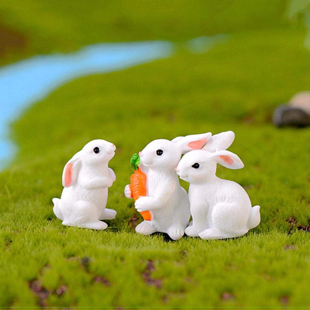 EPOCH Set 8 Đồ trang trí Chú Thỏ Mini Dễ Thương Trang Trí Sân Vườn