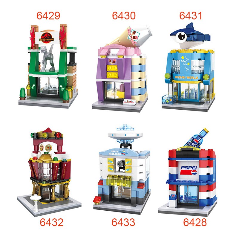 Bộ Đồ Chơi Khối Lắp Ráp Tòa Nhà Đường Phố Mini Tương Thích Với LEGO