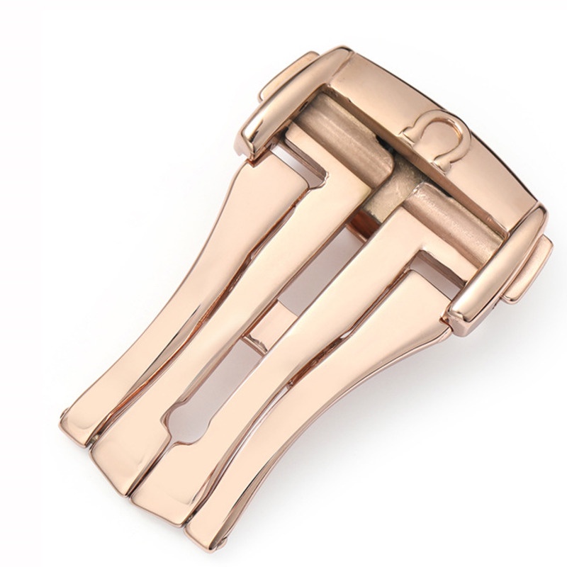 Khóa Inox Mạ Vàng / Bạc 316L Cho Đồng Hồ Omega 16mm 18mm 20mm
