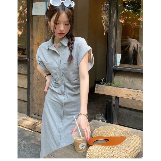 Váy xuông cổ đức nhún eo xinh xắn