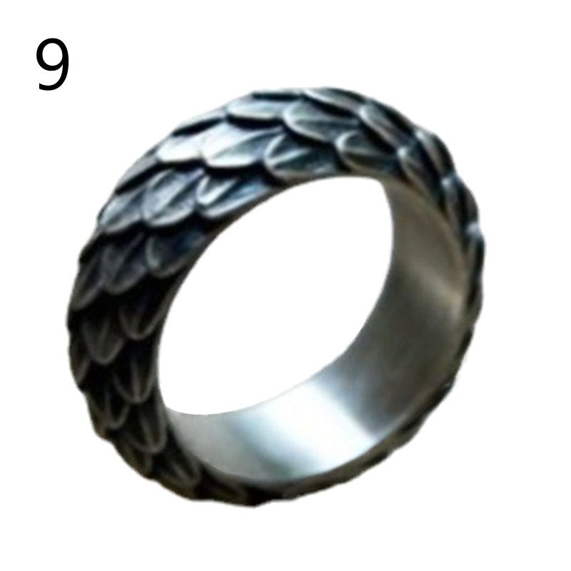Nhẫn Họa Tiết Vảy Rồng Phong Cách Gothic Thời Trang Cho Nam Và Nữ