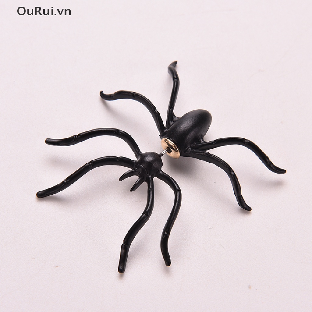 {RUI} Khuyên Tai Hình Nhện Đen Thời Trang Mới Hai Phần Sang Trọng {OuRui.vn}