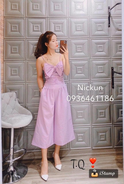 Sét áo 2s nơ nhún eo mix quần ống rộng