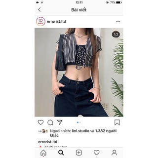 Pass áo croptop errorist đen new 100%