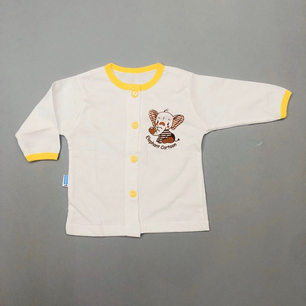 Áo Sơ Sinh Dài Tay Viền Màu, 100% Cotton, Chất Mỏng, Mát, Thương Hiệu Thái Hà Thịnh, Có 5 Viền Màu