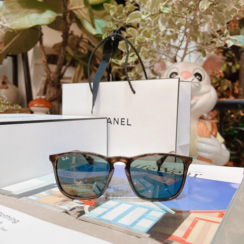 Kính Mát Ray-ban RB4187 710/71 viền nhựa trơn havana mắt vuông