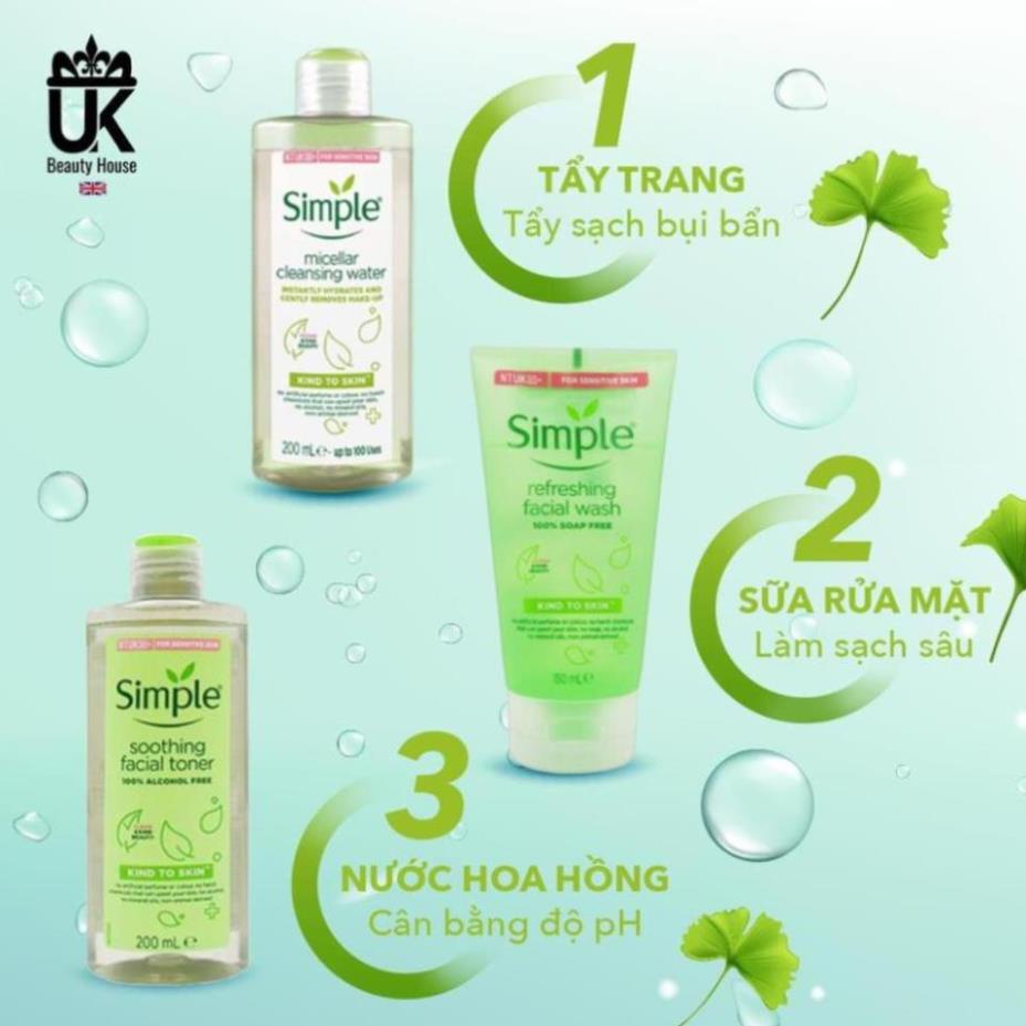 Sữa Rửa Mặt Simple Gel Kind To Skin Refreshing Facial Wash Gel | BigBuy360 - bigbuy360.vn
