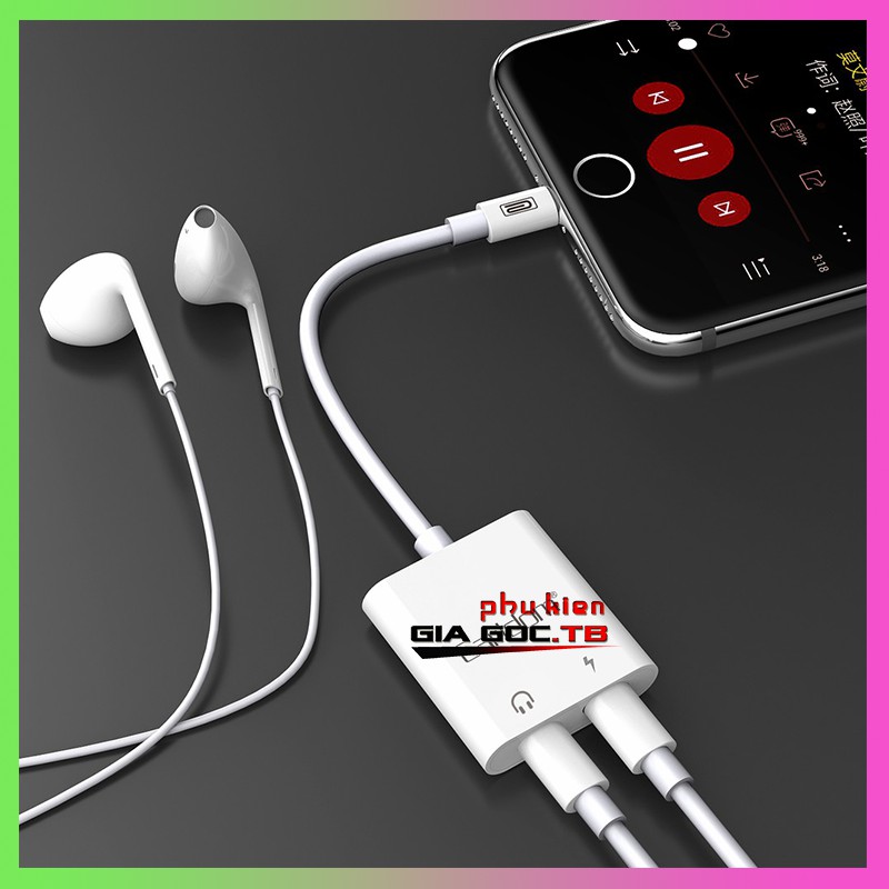 Jack Chuyển Đổi + Rắc Chia Cổng Vừa Sạc Vừa Sử Dụng Tai Nghe - Hỗ Trợ Mic Cho ip 7 đến 11promax