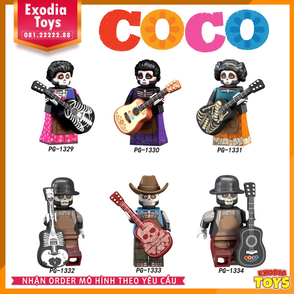 Xếp hình Minifigure nhân vật phim hoạt hình Coco Hội Ngộ Diệu Kỳ - Đồ Chơi Lắp Ghép Sáng Tạo - POGO 8138