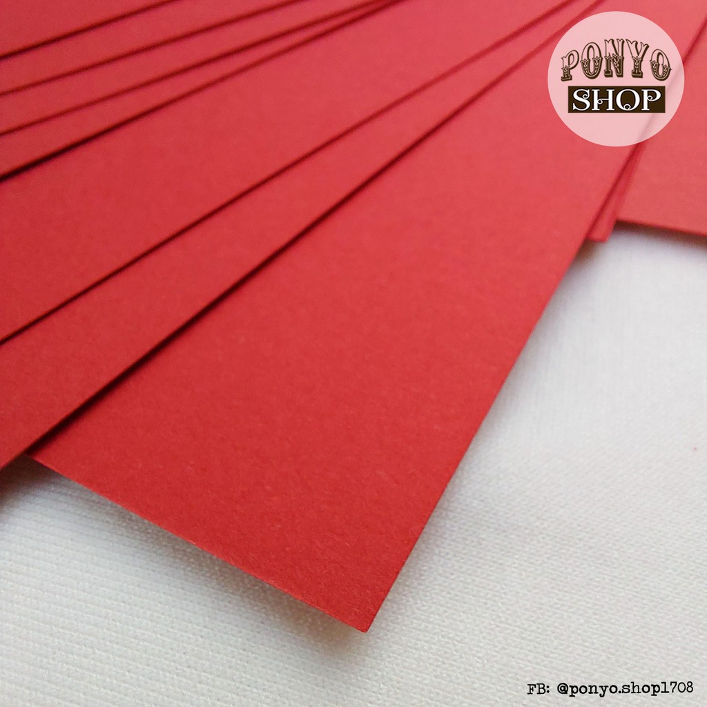 Khổ A4 - 10 tờ giấy bìa màu đỏ, khổ A4 làm Scrapbook (Handmade)