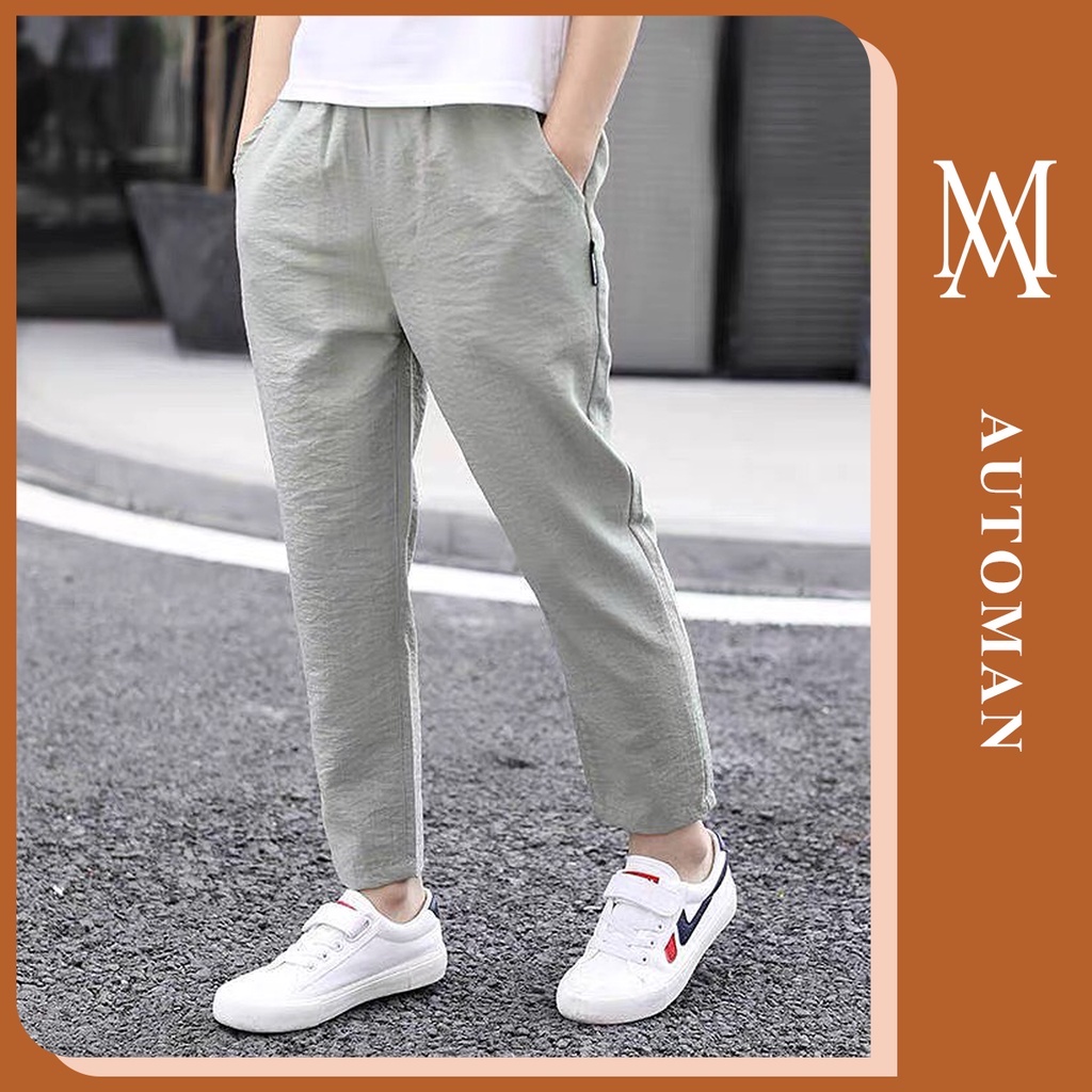Quần tây âu nam ống suông rộng chất đũi lưng chun cao cấp AUTOMAN Q03