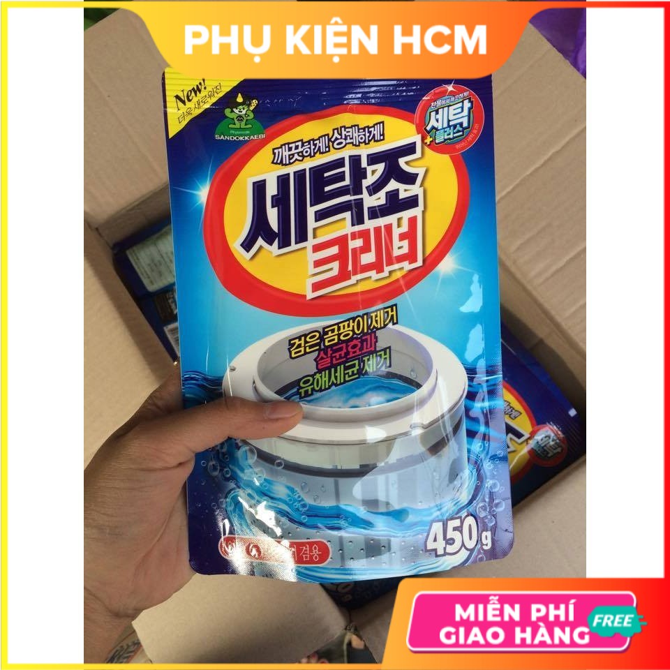 Bột vệ sinh máy giặt Hàn Quốc sát khuẩn khử mùi an toàn cho gia đình 450g - Phụ Kiện HCM