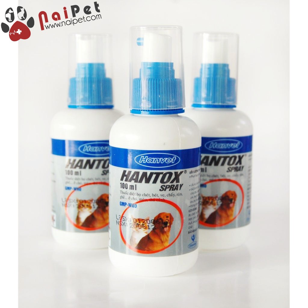 Xịt Diệt Bọ Chét Bét Ve Chấy Rận Ghẻ Hantox Spray 100ml