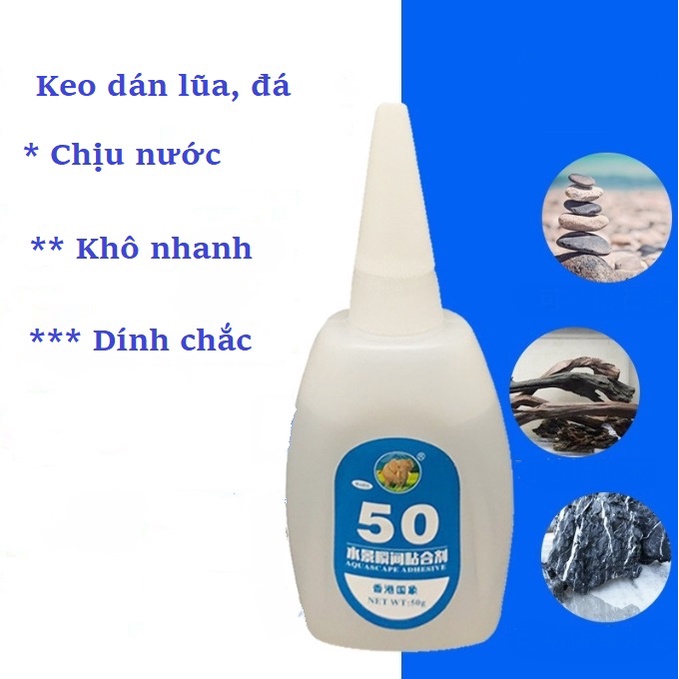 Keo dùng dán lũa, đá non bộ trang trí bể thủy sinh, DIY