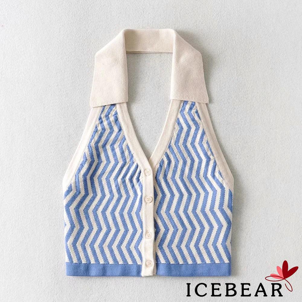 Áo Dệt Kim Nữ Không Tay Cổ Chữ V Viền Cổ Lượn Sóng | BigBuy360 - bigbuy360.vn