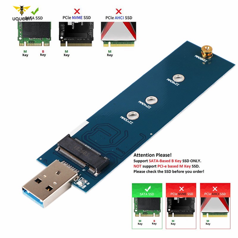 Bộ chuyển đổi SSD UQ B Key M.2 USB 3.0 (Không cần cáp) SSD M2, Thẻ đọc SSD NGFF Converter | BigBuy360 - bigbuy360.vn