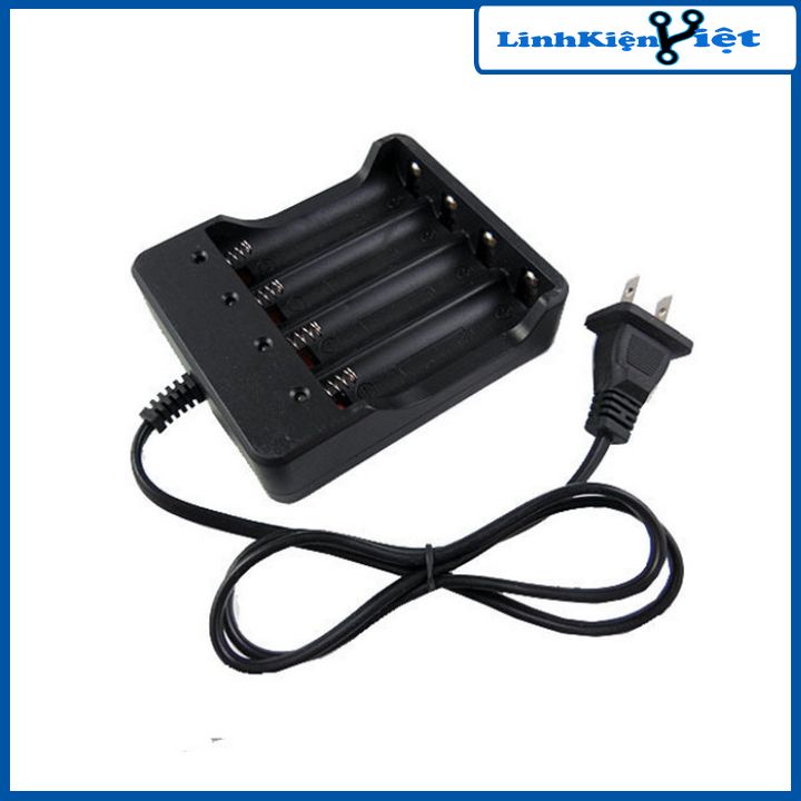 Bộ sạc pin đa năng 18650 4 pin 3.7-4.2V phích cắm tiện lợi có đèn báo