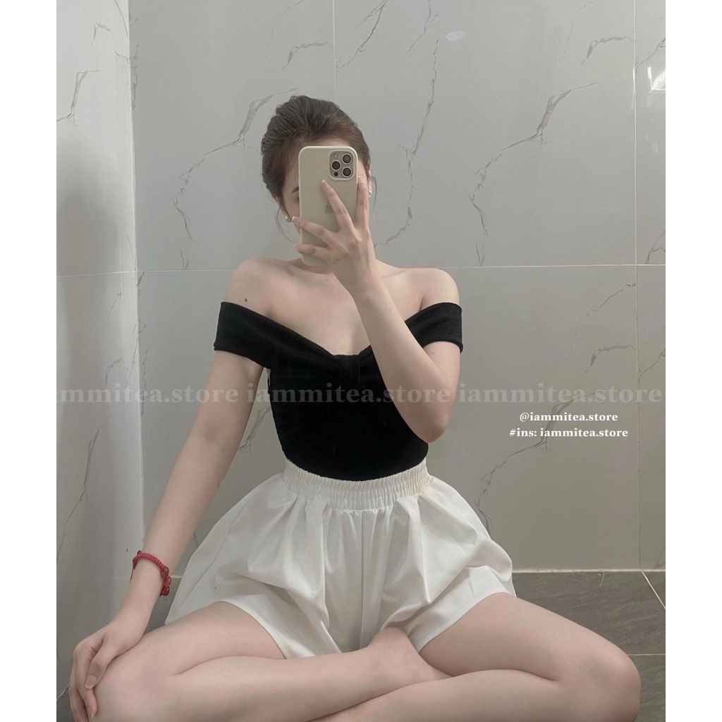 Anna Top - Áo trễ vai cổ nơ sang chảnh