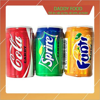 Kẹo hình lon nước ngọt fanta, sprire, coca vỉ 30 lon