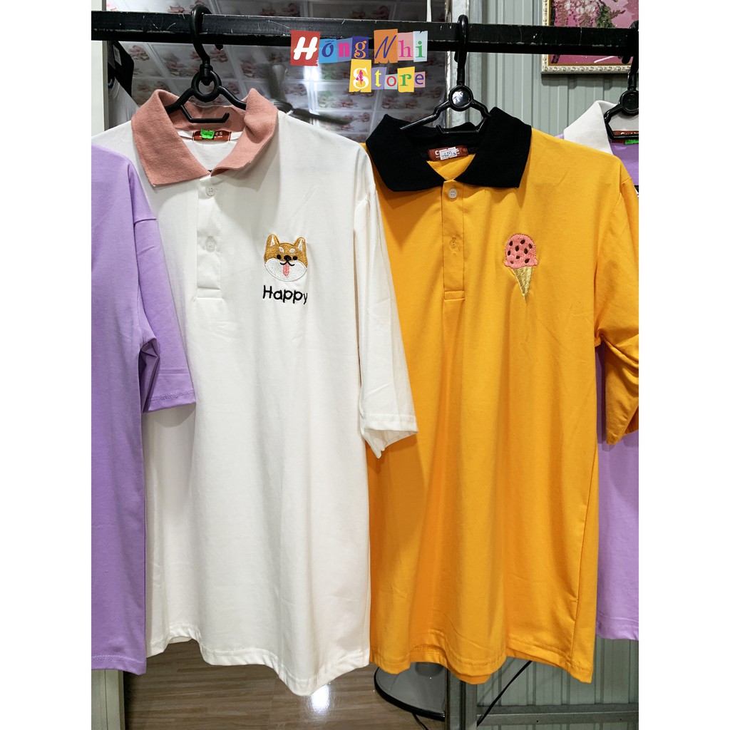 Áo Thun Polo Tay Lỡ, Áo Polo Tay Lỡ Phối Cổ Khác Màu - Áo Polo Mix Unisex - mm