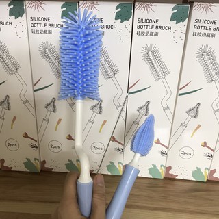 Cọ Rửa Bình Sữa Silicon Cao Cấp 3 Chi Tiết [Tay cầm xoay 360 độ]