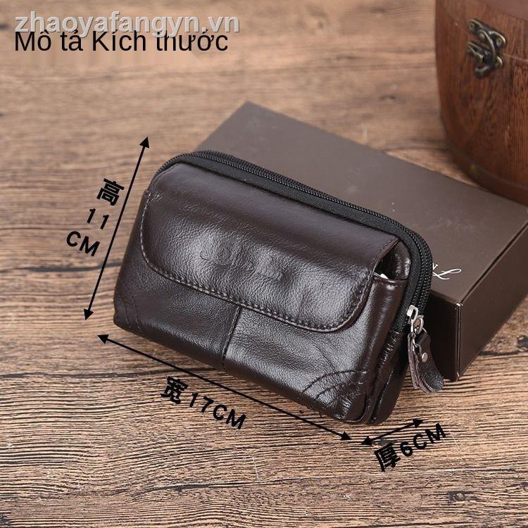 Túi da bò đeo thắt lưng đựng điện thoại tiện dụng cho nam