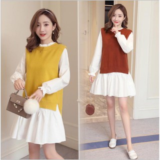 Sét đầm và áo len bầu azuno cao cấp az2309