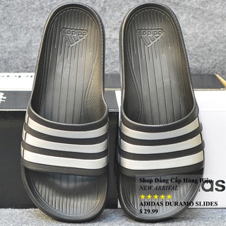 Dép Adidas Duramo màu đen sọc bạc