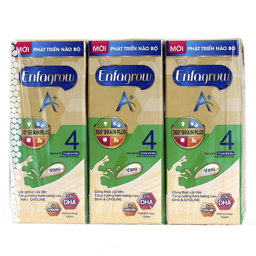 Lốc 3 hộp Sữa nước Enfagrow A+ 4 RTD Vani 180ml/hộp #1