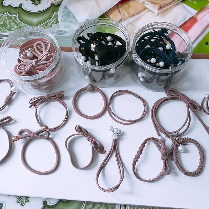Hộp Chun Buộc Tóc Siêu Xinh 12 Chiếc
